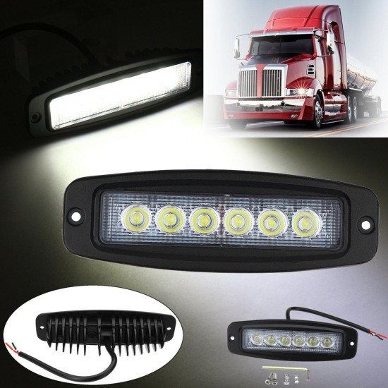 10-30V 6 LED Car Aluminum Alloy Flush Mount Flood Work Light Bar Driving Reverse Lamp