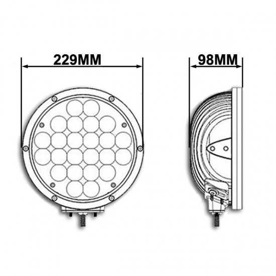 120W 3600Lm 5000K 9inch LED Work Light Flood Driving Lamp Off Road Inspection Lighting