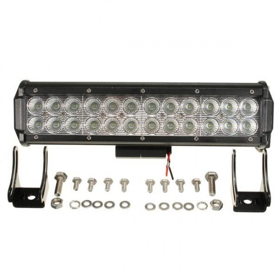 12-24V 72W 6000k 24LED Work Flood Light Bar For Off Road SUV ATV UTE Truck