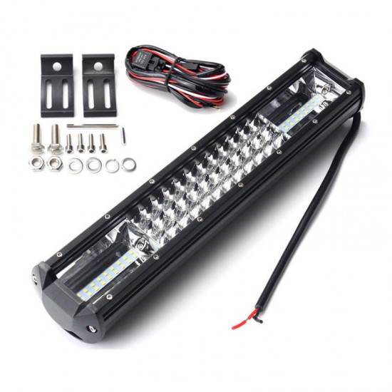 16Inch 216W 7D LED Work Light Bars Flood Spot Combo 10-30V with Wiring Harness Kit for Jeep Off Road Truck