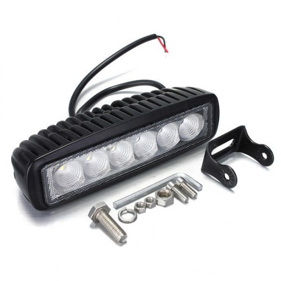 18W 6 LED Work Light Daytime Running Driving DRL for SUV ATV Boat DC 10-30V