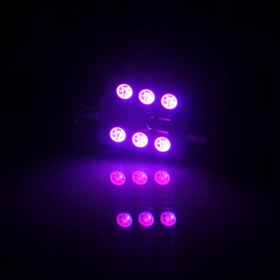 1 Pair RGB Remote Control 5050 Car LED Light Flash Interior Lamp 6SMD 41MM