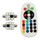 1 Pair RGB Remote Control 5050 Car LED Light Flash Interior Lamp 6SMD 41MM