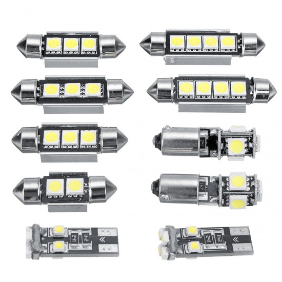 10Pcs Car LED Interior Light Bulb Kits for VW MK4 Golf GTI Jetta 1999-2005