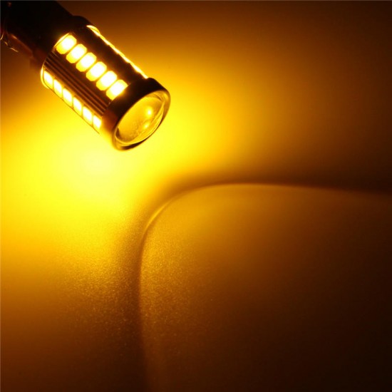 1156 BAU15S PY21W 33 SMD LED Car Turn Reverse Backup Lights Bulb Yellow Lamp Bulb