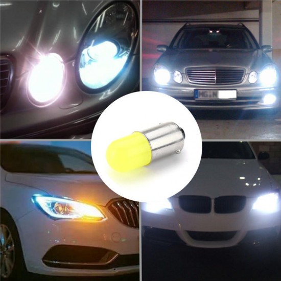 BA9S COB LED Car Turn Signal lights Silicone Brake Bulb 0.5W 30LM DC12V White 2PCS