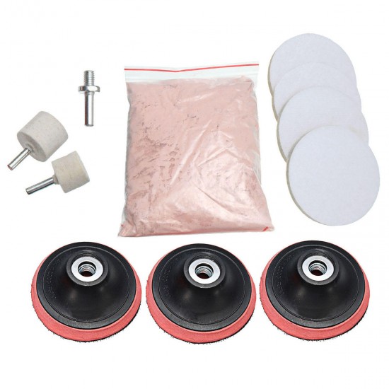 11Pcs 3inch Pad 230g Cerium Oxide Windscreen Scratch Remover Glass Polishing Kit