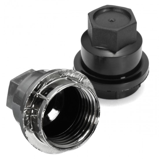 Black Chrome Plastic Wheel Lug Nut Cover Cap