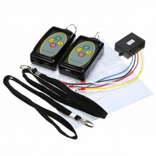 12-24V 434MHz  Winch In Out Wireless Remote Control Switch Key for Truck Jeep SUV ATV Warn