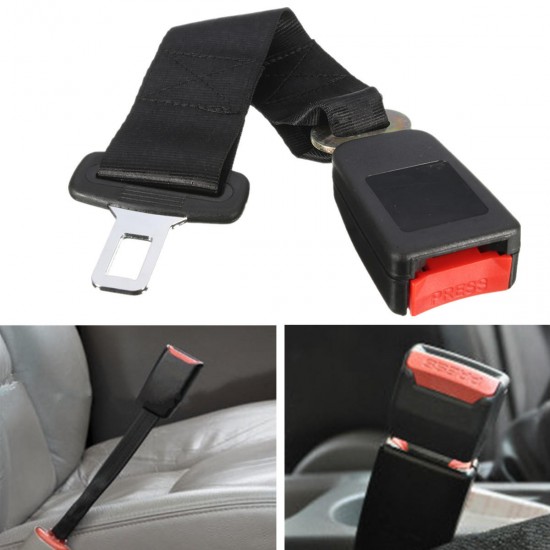 1Pcs 14 Inch Polyester Safety Belt 7/8 Inch Buckle Seat Belt Car Seat Belt Extender Black