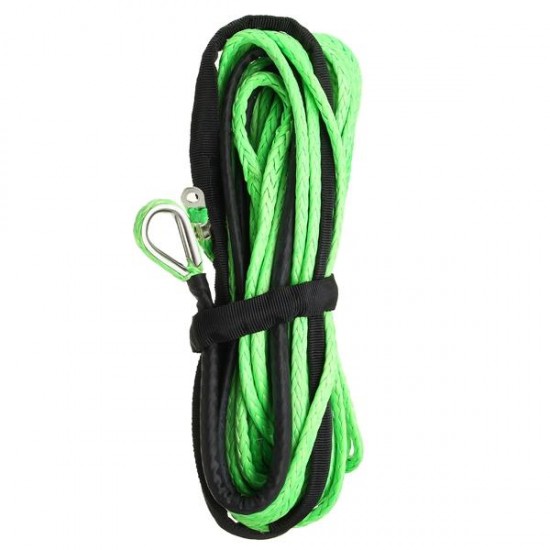 15m 7000LB Nylon Rope Winch Tow Cable Line with Sheath for ATV SUV Off Road