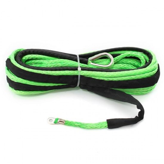 15m 7000LB Nylon Rope Winch Tow Cable Line with Sheath for ATV SUV Off Road