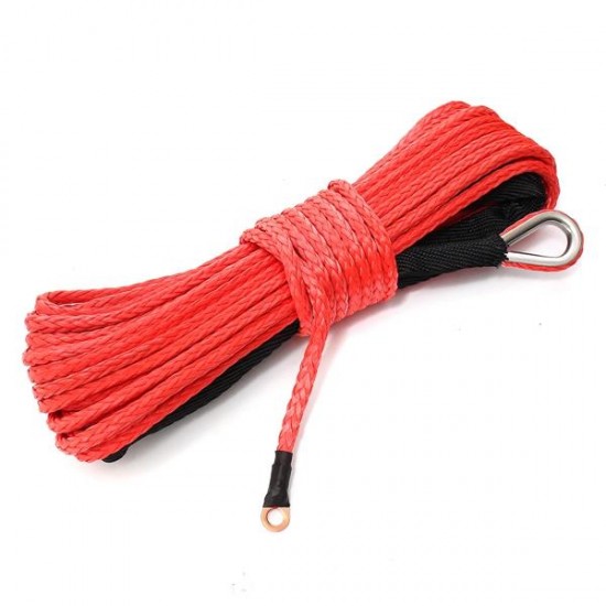 15m 7000LB Synthetic Fiber Winch Rope Tow Cable for ATV SUV Off Road