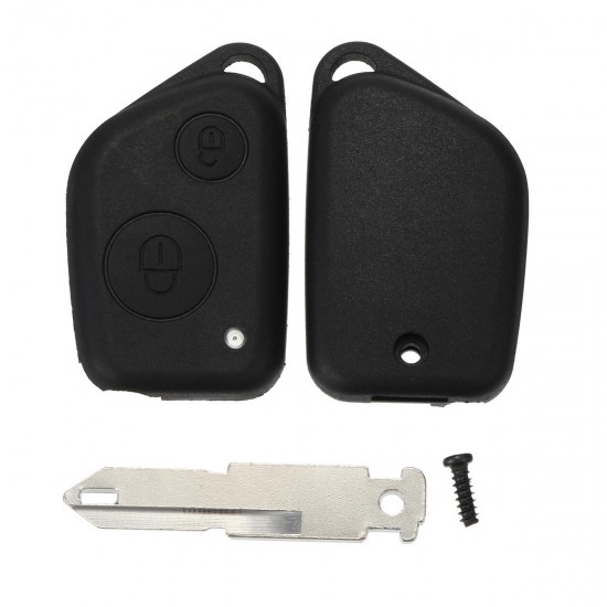 2 Buttons Remote Key Case Fob Shell Uncut Replacement For Peugeot 106 205 206 306 405 406