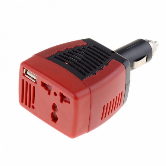 75W 12V to 220V Portable Car Power Inverter Charger Converter USB 2.1A 5V