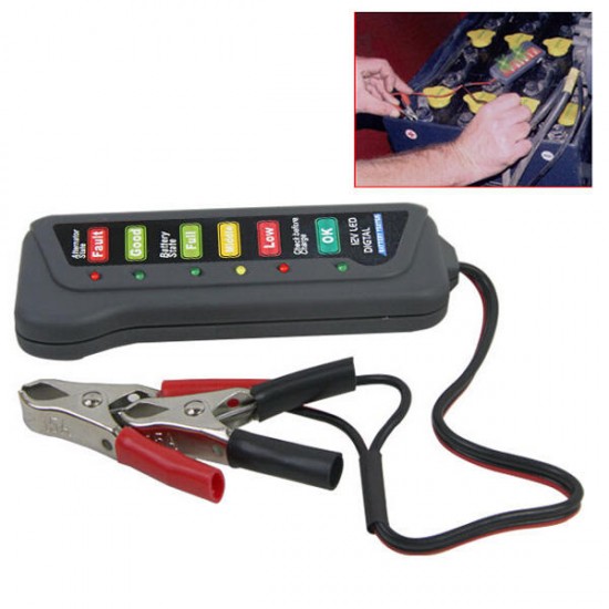 12V LED Digital Battery Alternator Tester 6 Led Display Indicates