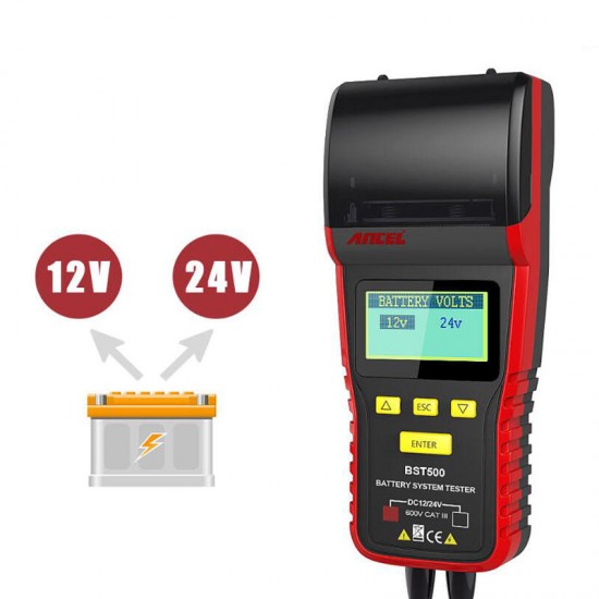 Ancel BST500 Car Battery Tester With Thermal Printer Detect Bad Battery Diagnostic Tool