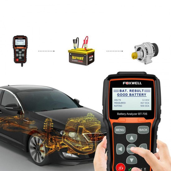 FOXWELL BT705 12V 24V Car Cranking and Charging System Battery Tester