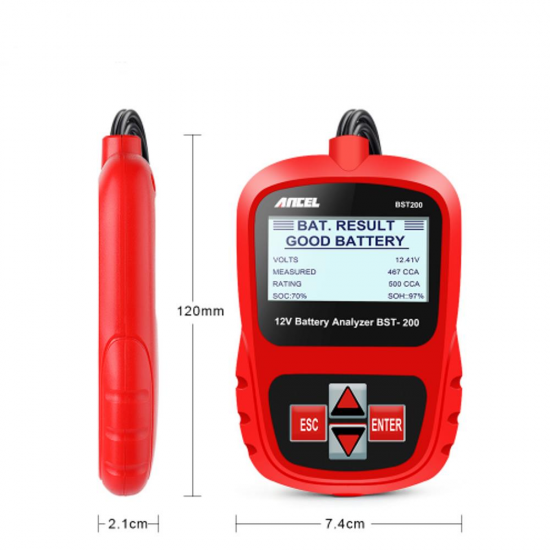 ANCEL Bst200 Car Battery Tester Multi-language 12V 1100CCA Battery Detect Battery Diagnostic Tool