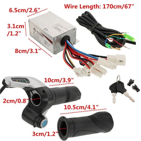 24V 250W Motorcycle Brush Speed Controller & Scooter Throttle Twist Grips