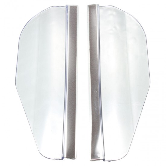 2Pcs Flexible PVC Car Rearview Mirror Rain Shield Guard Rainproof Eyebrow White Universal