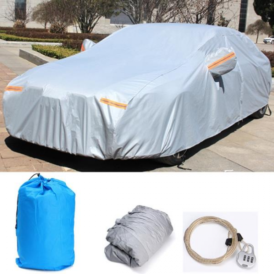 3XL 4.86x1.85x1.5m Car Cover Waterproof Anti-scratch Rain Snow Sun UV Resistant with Anti-theft Lock