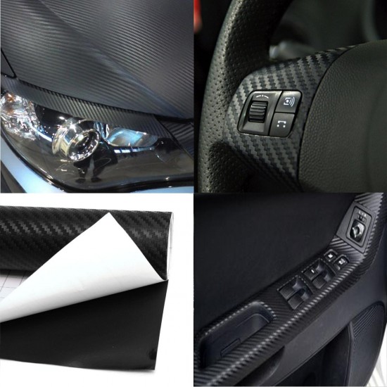 200x30cm DIY Carbon Fiber Vinyl Wrap Roll Film Sticker Car Decal Sheet