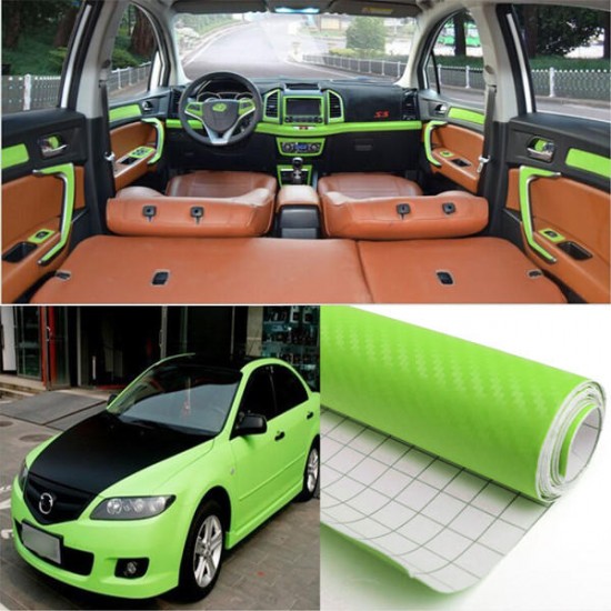 200x40cm DIY Carbon Fiber Vinyl Wrap Roll Film Sticker Car Decal Sheet