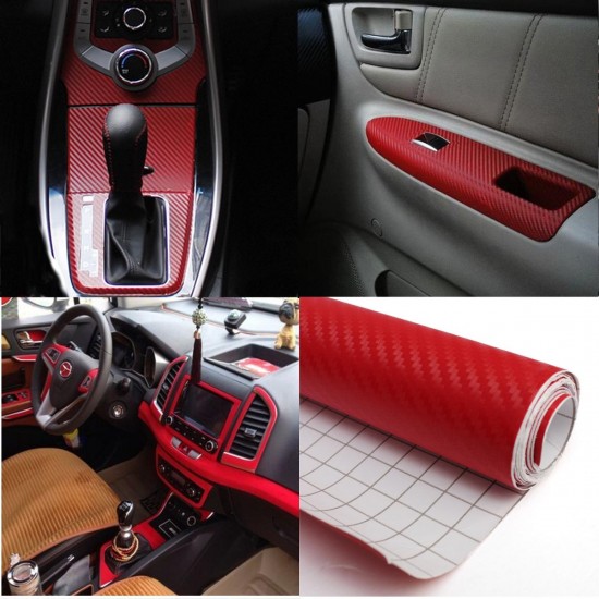 200x40cm DIY Carbon Fiber Vinyl Wrap Roll Film Sticker Car Decal Sheet