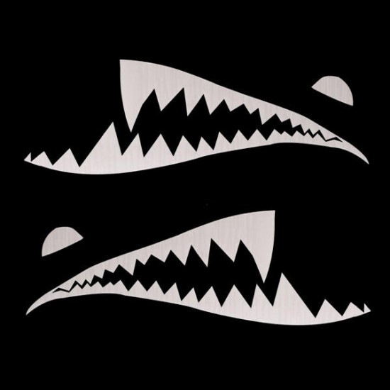 150cmx50cm Shark Month Teeth Vinyl Sticker Car Body Exterior Scratch Cover Decal Waterproof