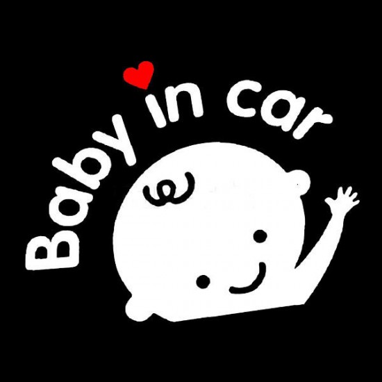 Baby In Car Waving Baby on Board Safety Sign Cute Car Decal Vinyl Sticker