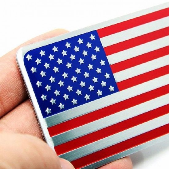 Car American USA Flag Emblem Sticker Metal Badge Decal Decor Universal For Truck Auto