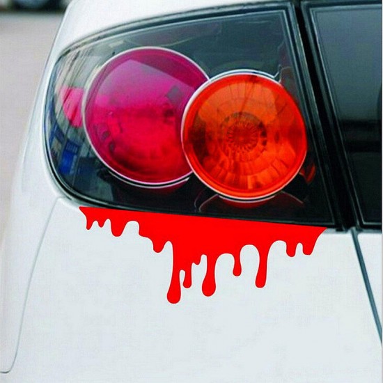 Funny Red Blood Drop Stickers Vinyl Decal for Car Motor Tail Light Window Bumper Decoration