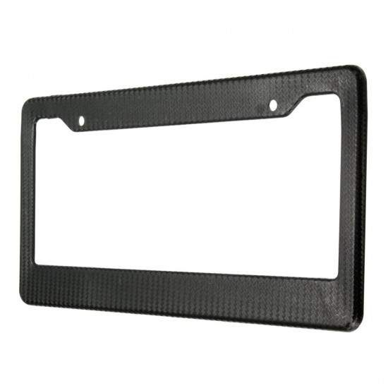 2pcs Universal Black Painted Style Front Rear License Plate Frames Tag Cover