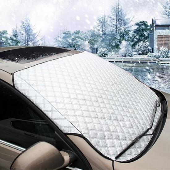 186x97cm Magnetic Car Windscreen Cover Sun Shade Anti Ice Snow Frost Protector 4 Seasons Universal