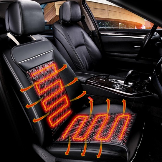 12V Car Heated Seat Cushion Seat Warmer Winter Household Cover Electric Heating Mat Pad