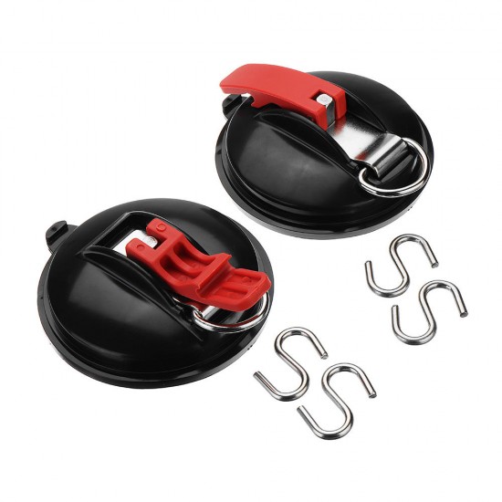 2Pcs Multifunctional PA66 Car D Buckle Suction Cup Tensioner Hook Sucker Hanger Holder