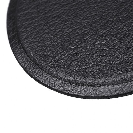 Round Metal Plate PU Leather Surface Iron Sheet Black 4PCS for Magnetic Car Phone Holder