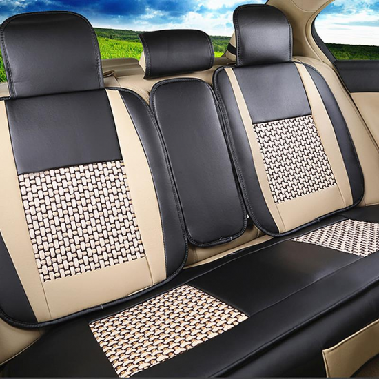 10pcs Car PU Leather Front Rear Car Seat Cushion Covers Universal for 5 Seat Car