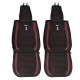 12Pcs Luxury 5-Seat Car Seat Cover Front Rear with Pillow Waist Cushion Black Red