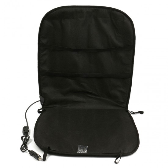 12V Black Car Van Front Seat Cover Heating Cushion Heated Pad Winter Auto Interior Warmer