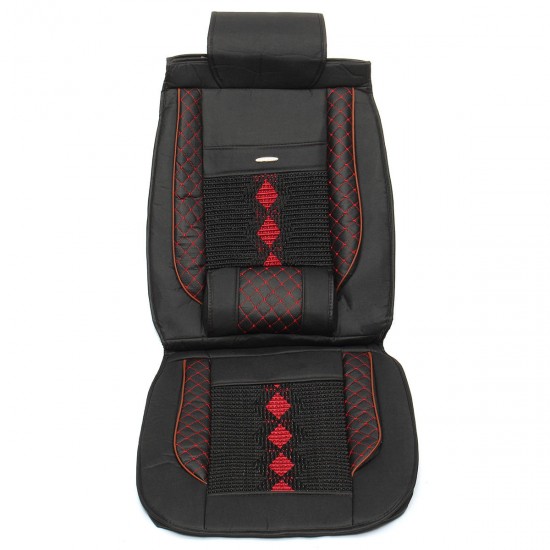 1Pcs PU Leather Car Front Seat Cover Cushion w/ Ice Silk Black/Beige Universal 1Pcs PU Leather Car Front Seat Cover Cushion w/ Ice Silk Black/Beige Universal