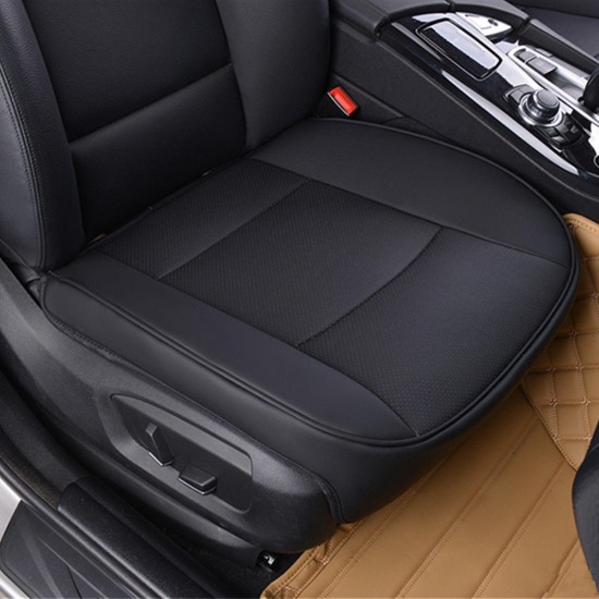 Universal 53x50cm Black PU Leather Front Car Seat Cover Chair Cushion Protector Pad Mat