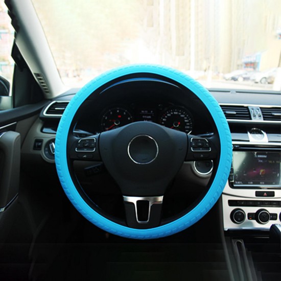 34-38cm Silicone Car Steering Wheel Covers Winter Warm Cushion Universal