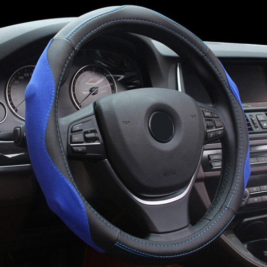 38cm Leather Car Auto Steel Ring Wheel Glove Cover Multicolor