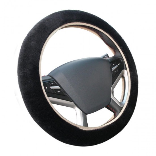 3Pcs Velvet Car Steering Wheel Handbrake Gear Shift Cover Grips Accessory Set 38cm