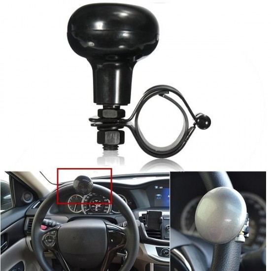 Car Heavy Duty Steel Ring Wheel Spinner Handle Knob With Rubber Mat