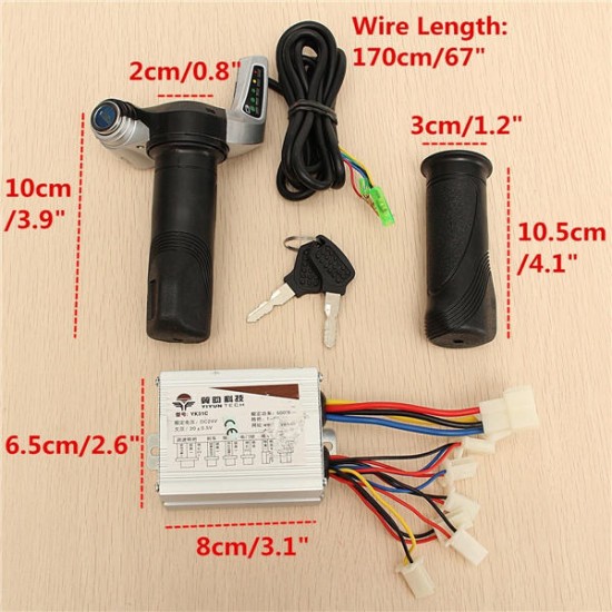24V 500W Motorcycle Brush Speed Controller & Scooter Throttle Twist Grips