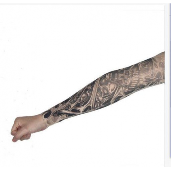 1pc Skull Tattoo Sleeves Nylon Spandex Stretchy Temporary Arm Stockings