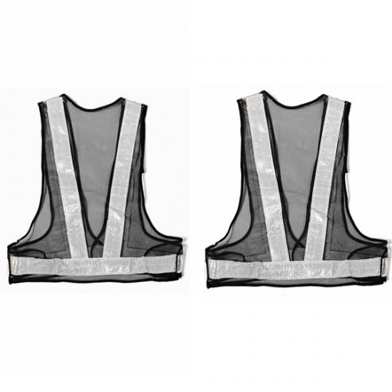 2pcs Black&White Reflective Vest High Visibility Warning Safety Gear 2pcs Black&White Reflective Vest High Visibility Warning Safety Gear